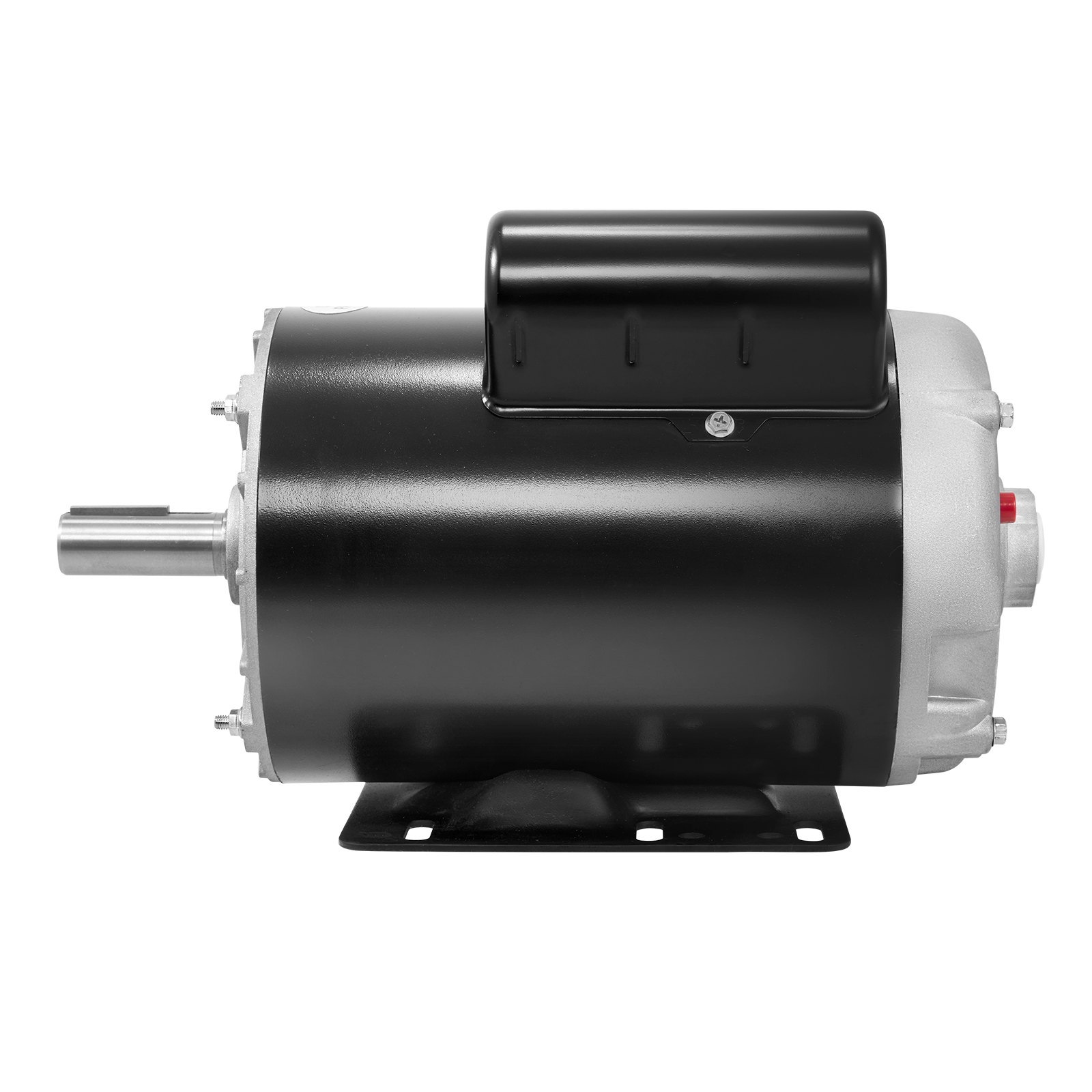 Motor compresor de aire VEVOR de 5 hp con carcasa negra y base de montaje plateada.