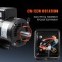 VEVOR Motor eléctrico de compresor de aire de 7,5 HP, 230 V, 30 amperios, marco 184T 3450 RPM, eje con llave de 1-1/8 pulgadas, rotación CW/CCW, longitud del eje de 2,75 pulgadas para compresores de a