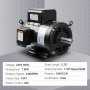 VEVOR Motor eléctrico de compresor de aire de 7,5 HP, 230 V, 30 amperios, marco 184T 3450 RPM, eje con llave de 1-1/8 pulgadas, rotación CW/CCW, longitud del eje de 2,75 pulgadas para compresores de a