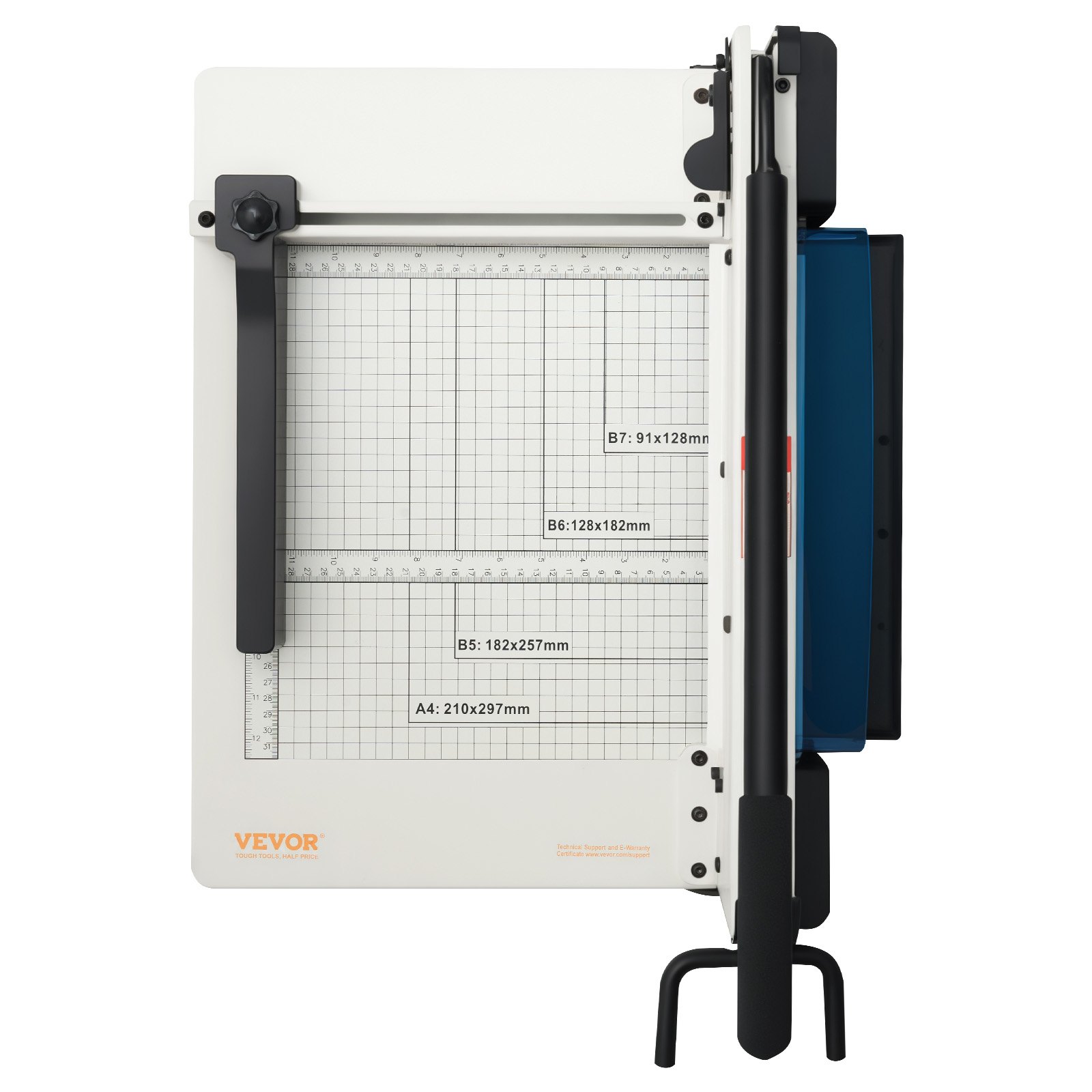 Cortadora de papel VEVOR de alta resistencia, guillotina industrial comercial de 30 cm para papel A4, capacidad para 400 hojas, construcción de acero sólido, cortadora de papel apilado para oficina, hogar, escuela, tienda, color blanco
