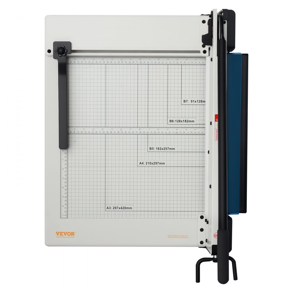 Cortadora de papel VEVOR de alta resistencia, guillotina industrial comercial de 43 cm para papel A3, capacidad para 400 hojas, construcción de acero sólido, cortadora de papel apilado para oficina, hogar, escuela, tienda, color blanco