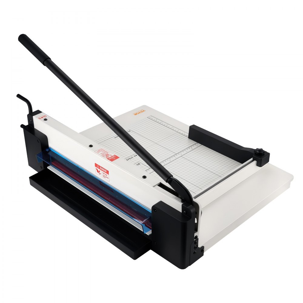 Cortadora de papel VEVOR de alta resistencia, guillotina industrial comercial de 43 cm para papel A3, capacidad para 400 hojas, construcción de acero sólido, cortadora de papel apilado para oficina, hogar, escuela, tienda, color blanco