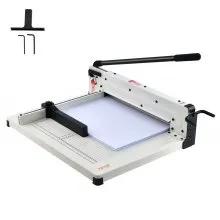 VEVOR - Cortadora de papel resistente, cortadora de papel industrial y comercial de 17" para papel A3, capacidad para 400 hojas, construcción de acero sólido, cortadora de papel apilado para oficina, hogar, escuela, tienda, color blanco
