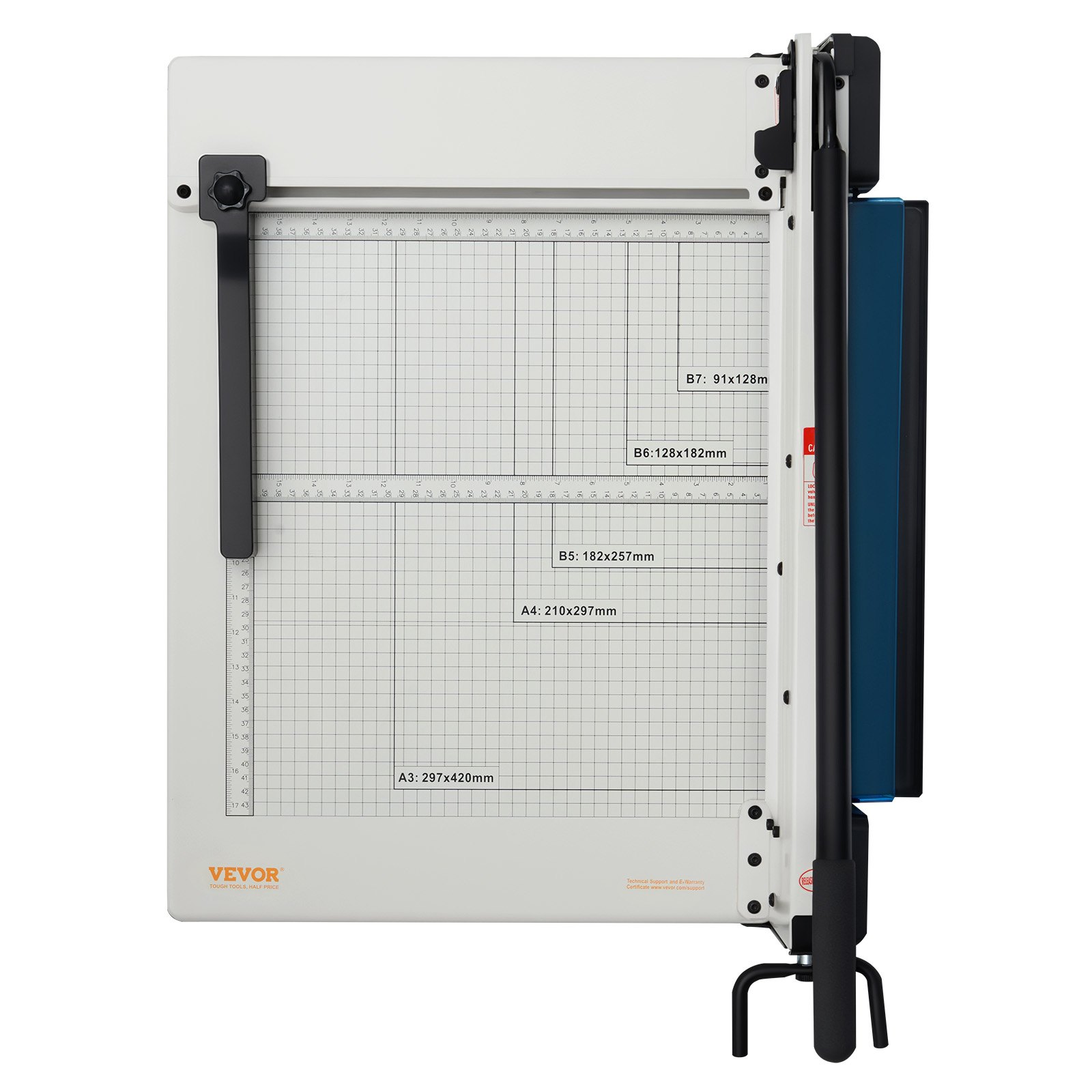 Cortadora de papel VEVOR de alta resistencia, guillotina industrial comercial de 43 cm para papel A3, capacidad para 400 hojas, construcción de acero sólido, cortadora de papel apilado para oficina, hogar, escuela, tienda, color blanco