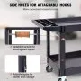 VEVOR Carro de servicio utilitario, 2 estantes 550LBS Carro utilitario rodante de plástico resistente con ruedas giratorias de 360° (2 con frenos), estante grande con reborde, manija de almacenamiento ergonómica para almacén/garaje/limpieza
