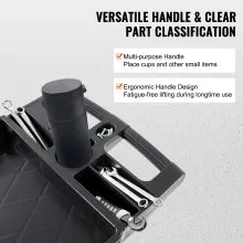 VEVOR Carro de servicio utilitario, 40 x 17 x 33 pulgadas, 2 estantes, 550 libras, carro utilitario rodante de plástico resistente con ruedas giratorias de 360°, estante de labios medianos, mango de almacenamiento ergonómico para almacén/garaje/limpieza/oficina