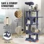 Árbol para gatos VEVOR para interiores, torre de 153 cm con condominio, poste rascador de sisal, hamaca, percha superior, plataformas de salto, centro de actividades grande con bola colgante, gris oscuro