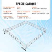 Valla para piscina VEVOR, 4 x 108 pies, valla para piscinas enterradas, valla de seguridad para niños extraíble, valla para piscina de fácil instalación, valla de piscina de PVC Teslin de 340 g que protege a niños y mascotas