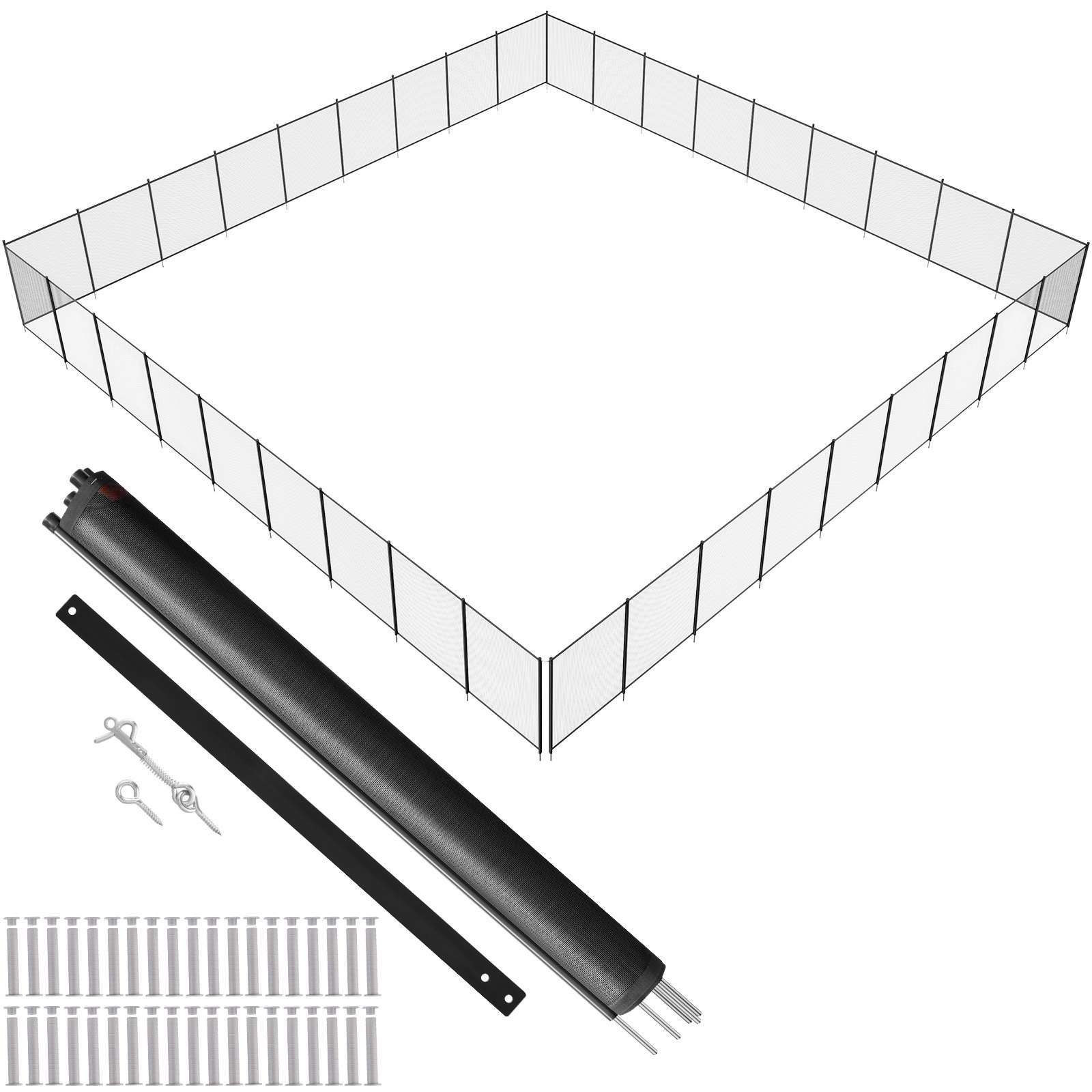 Valla de piscina VEVOR, 4 x 108 pies para piscinas enterradas, valla de seguridad infantil extraíble, fácil de instalar, malla de PVC Teslin de 340 g para proteger a niños y mascotas.