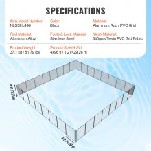Valla para piscina VEVOR, 4 x 96 pies, valla para piscinas enterradas, valla de seguridad para niños extraíble, valla para piscina de fácil instalación, valla de piscina de PVC Teslin de 340 g que protege a niños y mascotas