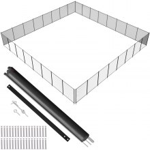 Valla para piscina VEVOR, 4 x 96 pies, valla para piscinas enterradas, valla de seguridad para niños extraíble, valla para piscina de fácil instalación, valla de piscina de PVC Teslin de 340 g que protege a niños y mascotas