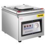 Envasadora al vacío de cámara VEVOR con panel de control digital y cuerpo de acero inoxidable.