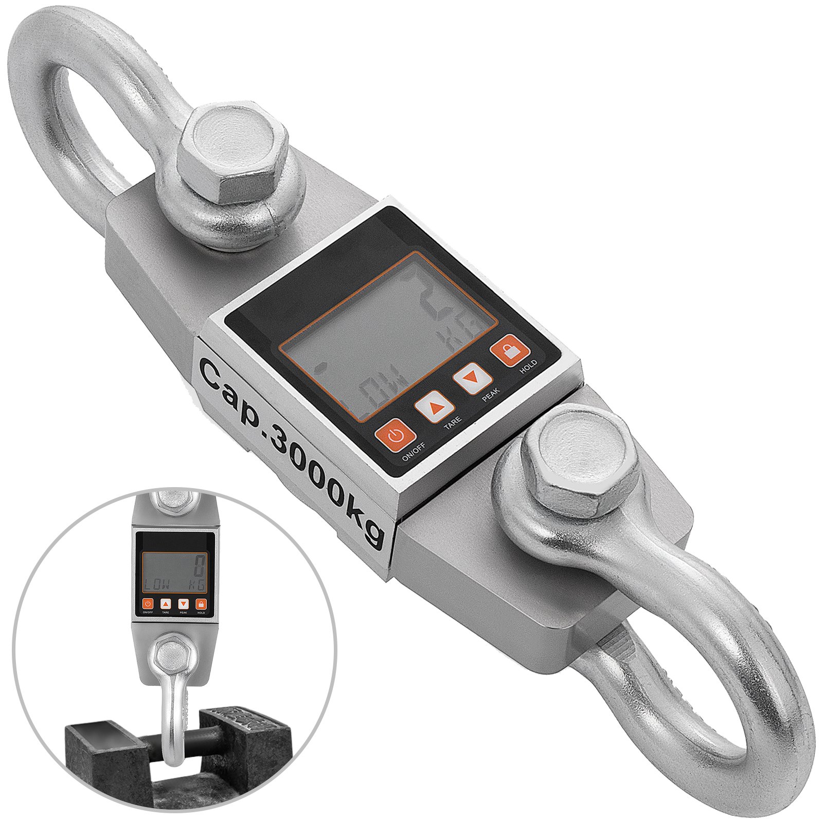 Báscula colgante digital VEVOR de 6600 libras, báscula de grúa de 3 toneladas, báscula colgante industrial resistente con gancho, báscula colgante para plantas industriales, talleres y mercados agrícolas