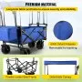 VEVOR - Carrito de jardín plegable extragrande con toldo extraíble, carrito utilitario plegable con ruedas y almacenamiento trasero, carrito para jardín, camping, supermercado, azul