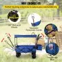 VEVOR - Carrito de jardín plegable extragrande con toldo extraíble, carrito utilitario plegable con ruedas y almacenamiento trasero, carrito para jardín, camping, supermercado, azul