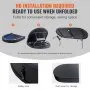 Mesa de póker plegable VEVOR para 10 jugadores, mesa de póker Blackjack Texas Hold'em con rieles acolchados y portavasos de acero inoxidable, mesa de juego de cartas plegable portátil, mesa de casino ovalada de 84