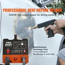 VEVOR Kit de reparación de abolladuras con soldador de pernos, extractor de abolladuras de soldador por puntos de 3 KW con 6 modos de soldadura, máquina extractora de abolladuras de soldadura por puntos de carrocería y 16 tipos de accesorios de soldadura para reparación de abolladuras de automóviles, camiones y motocicletas