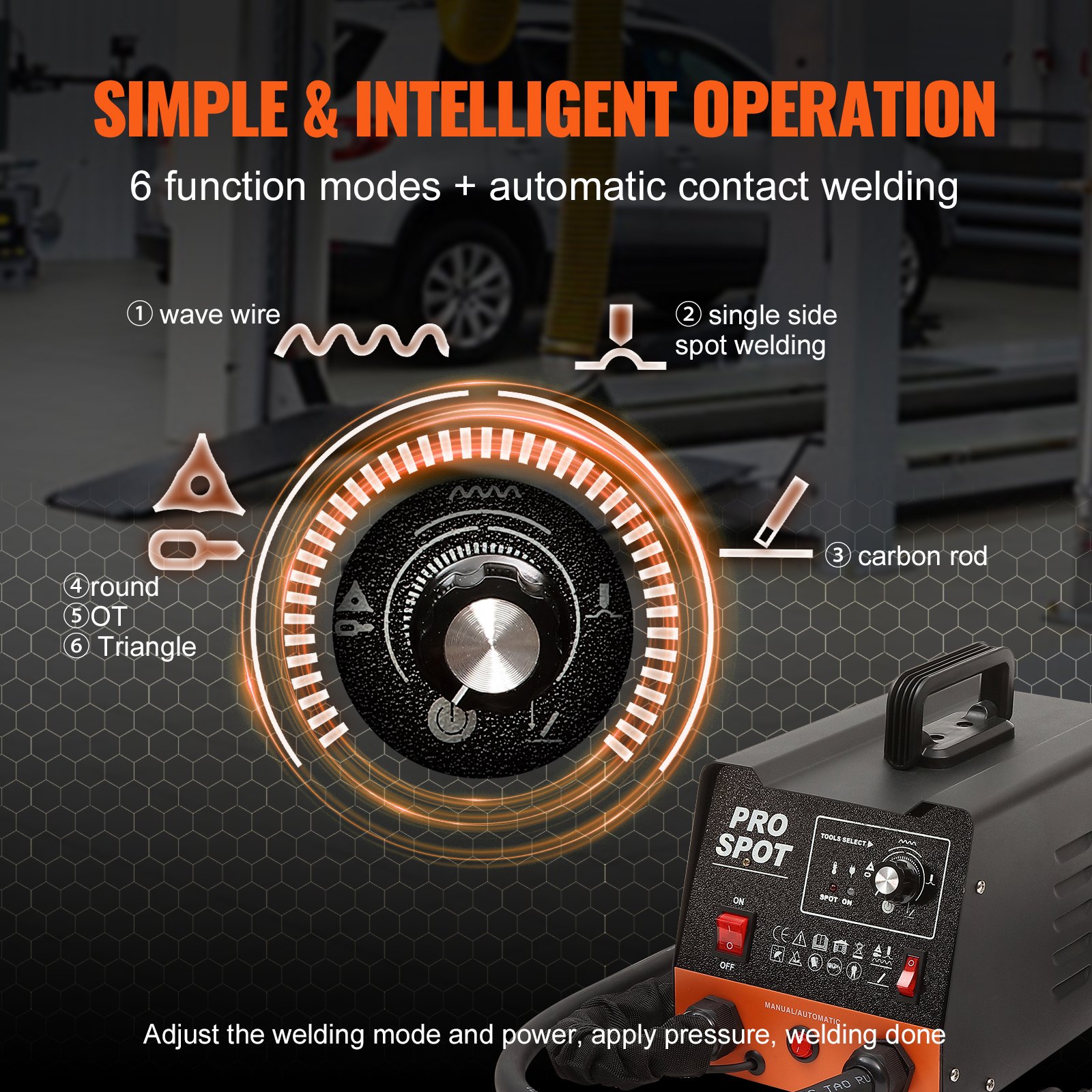 Kit de reparación de abolladuras con soldador de pernos VEVOR, extractor de abolladuras con soldador por puntos de 3KW con 6 modos de soldadura, máquina extractora de abolladuras con soldadura por puntos para carrocería de automóviles y 16 tipos de accesorios de soldadura para reparación de abolladuras de automóviles, camiones y motocicletas