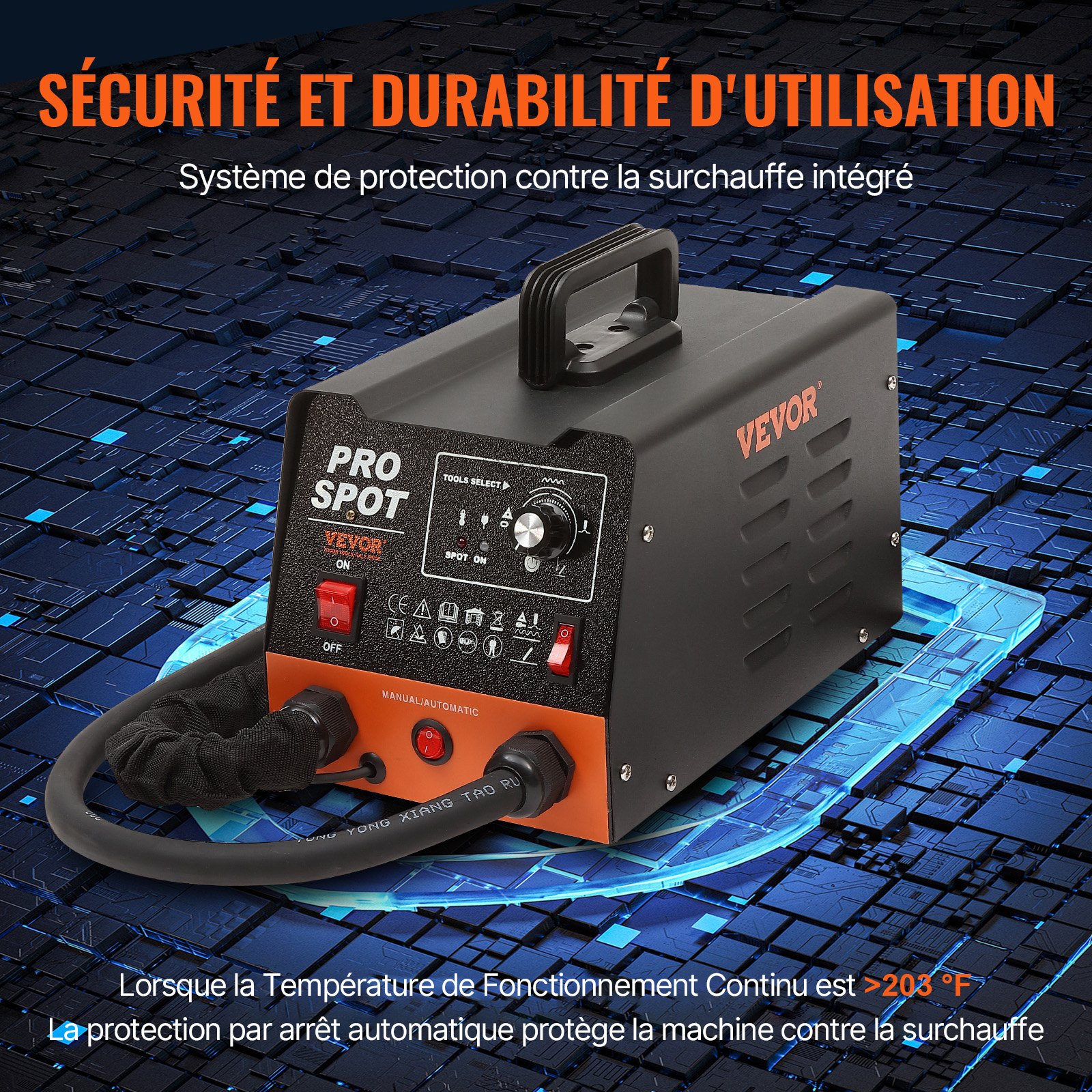 Kit de reparación de abolladuras con soldador de pernos VEVOR, extractor de abolladuras con soldador por puntos de 3KW con 6 modos de soldadura, máquina extractora de abolladuras con soldadura por puntos para carrocería de automóviles y 16 tipos de accesorios de soldadura para reparación de abolladuras de automóviles, camiones y motocicletas