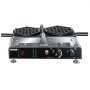 Máquina para hacer waffles de burbujas VEVOR con placas hexagonales dobles y control de temperatura.