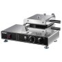 Máquina para hacer waffles de burbujas VEVOR con controles de temperatura y temporizador, diseño de acero inoxidable.