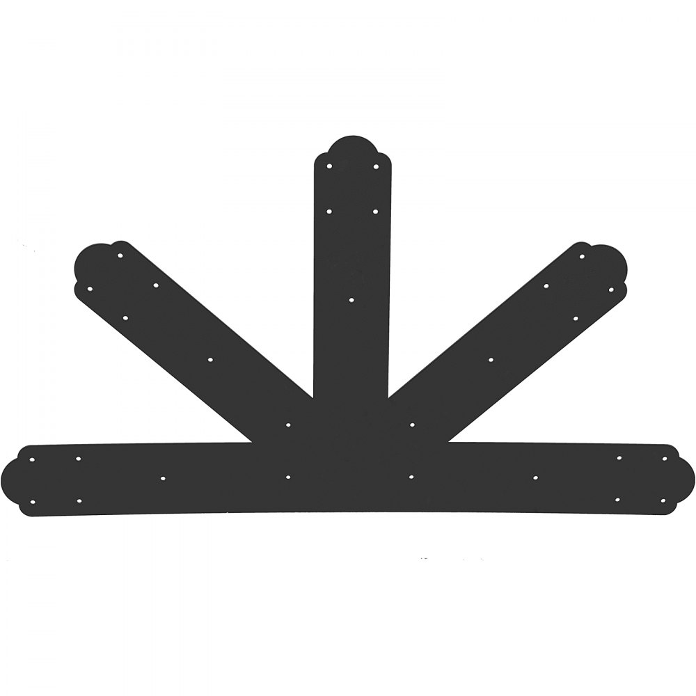 VEVOR Gable Plate, placas de conector de armazón con recubrimiento de polvo negro, soporte de aguilón con paso de 12:12, placas de clavos de armazón de acero de 4 mm / 0,16", placa de aguilón decorativa con pernos para uso con vigas de madera