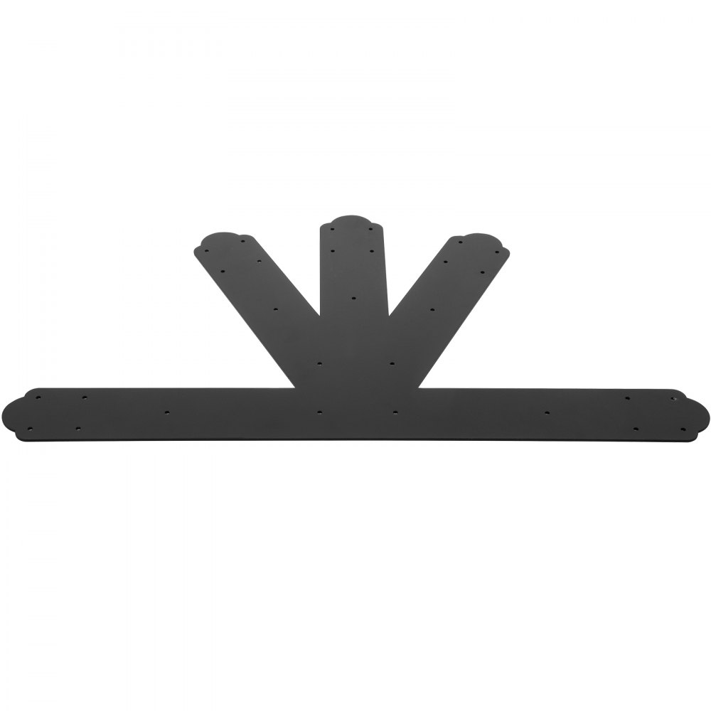Placa de frontón VEVOR en color negro con múltiples orificios para soporte estructural.