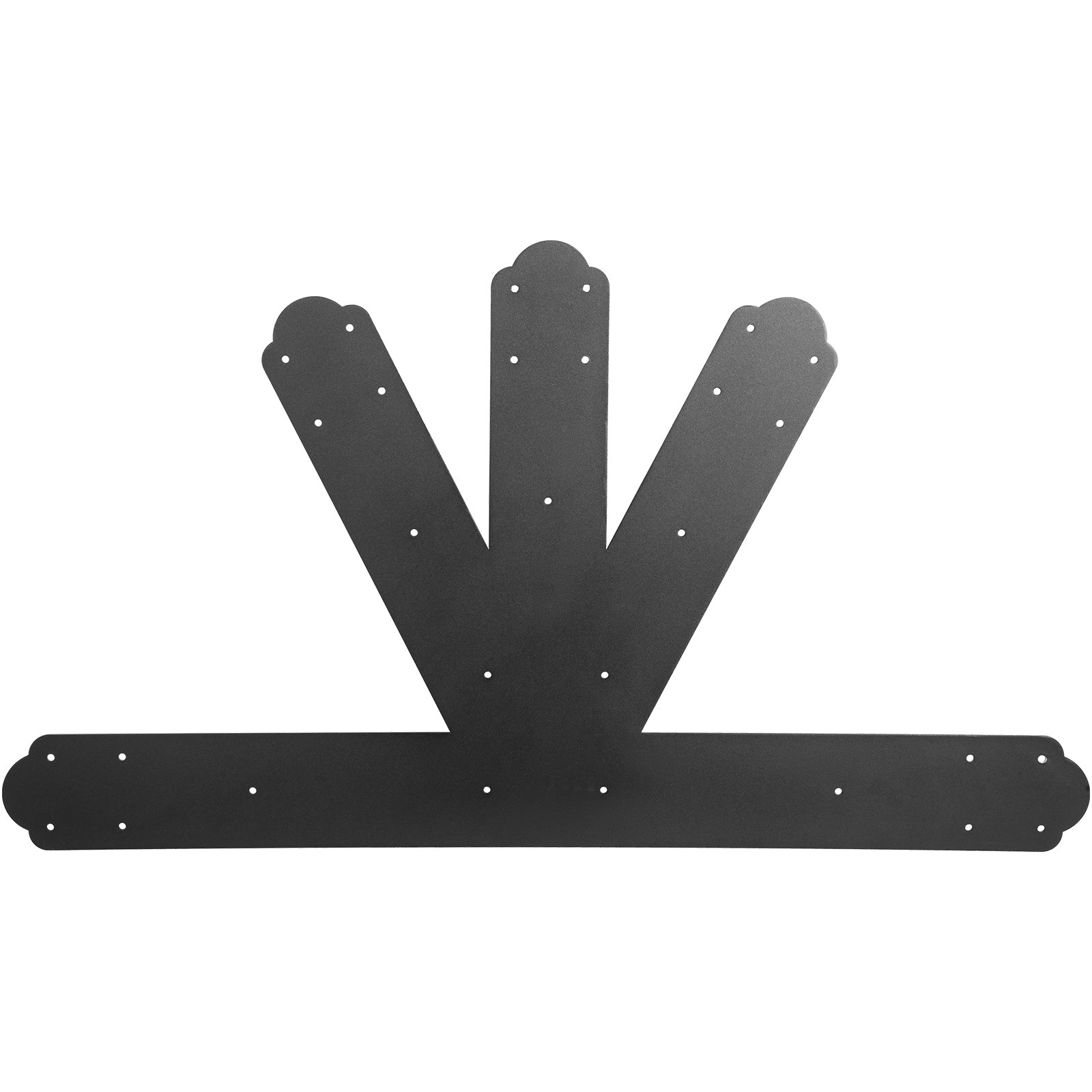 Placa de frontón VEVOR con múltiples ranuras para tornillos, en metal negro.