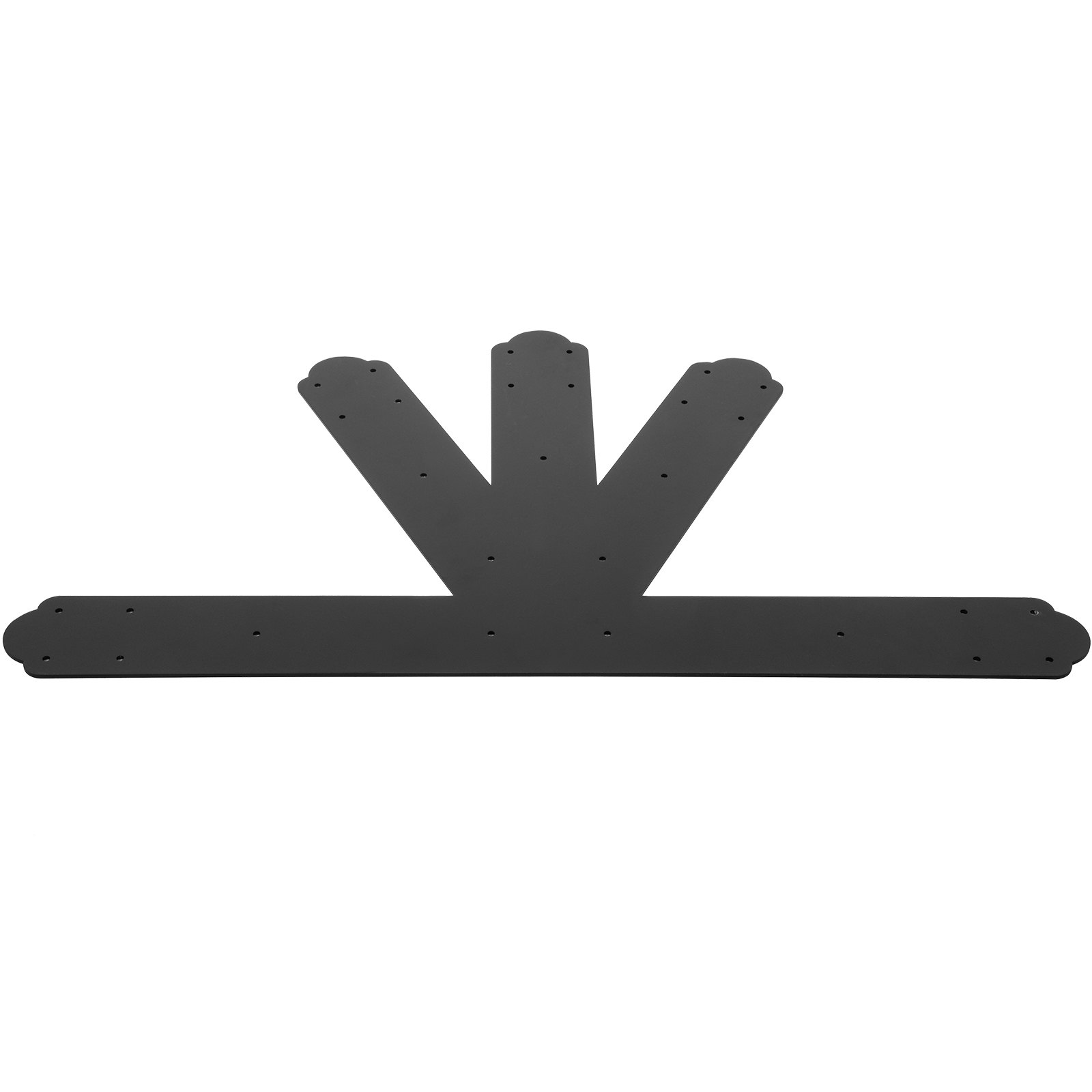 Placa de frontón VEVOR en color negro con múltiples orificios para soporte estructural.