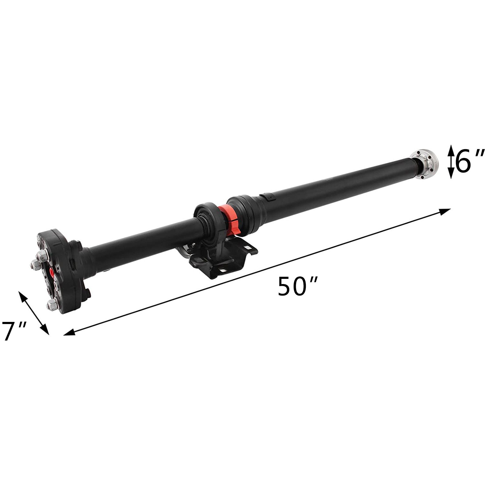Conjunto de eje de transmisión VEVOR con dimensiones 50&quot; x 7&quot; x 6&quot; en color negro.