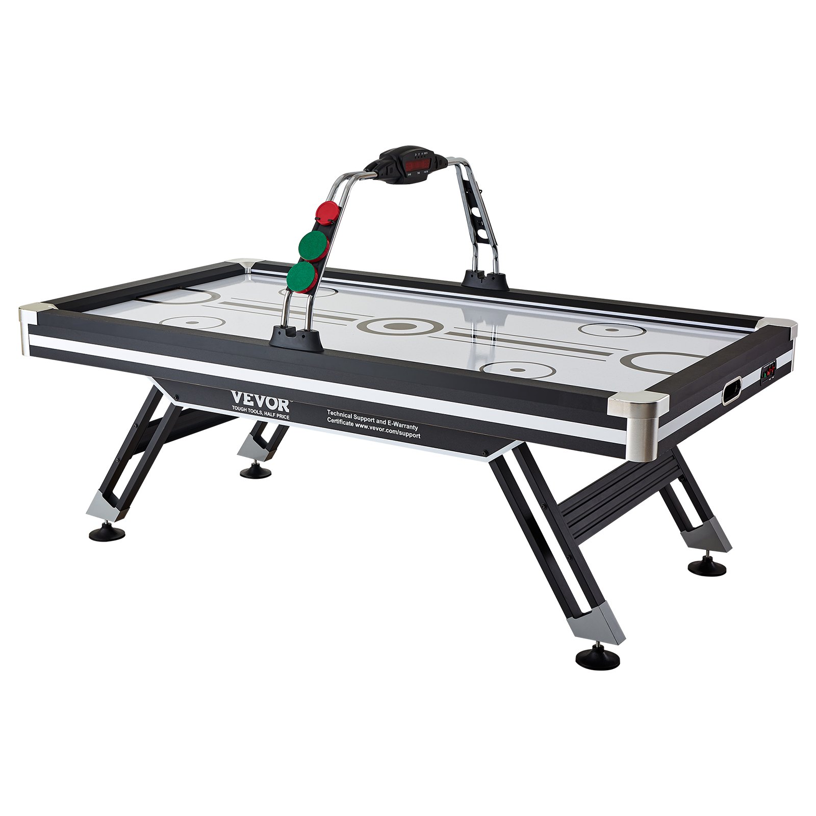 Mesa de hockey neumática VEVOR, mesa de hockey de interior de 89 pulgadas para niños y adultos, juego de hockey deportivo con luces LED, 2 discos, 2 empujadores y sistema de puntuación electrónico, juego de arcade para sala de juegos o casa.