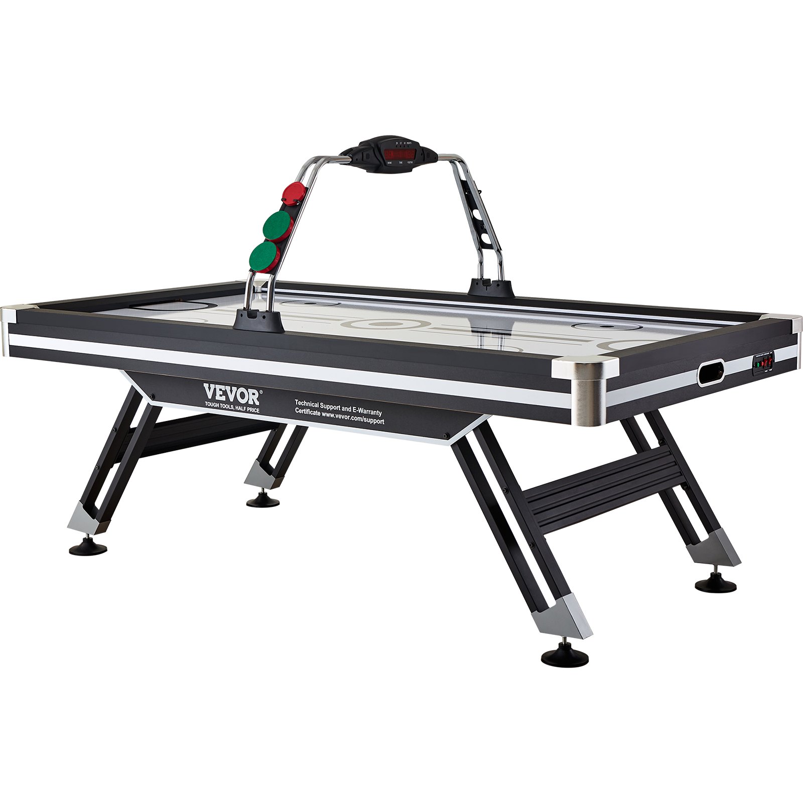 Mesa de hockey neumática VEVOR, mesa de hockey de interior de 89 pulgadas para niños y adultos, juego de hockey deportivo con luces LED, 2 discos, 2 empujadores y sistema de puntuación electrónico, juego de arcade para sala de juegos o casa.