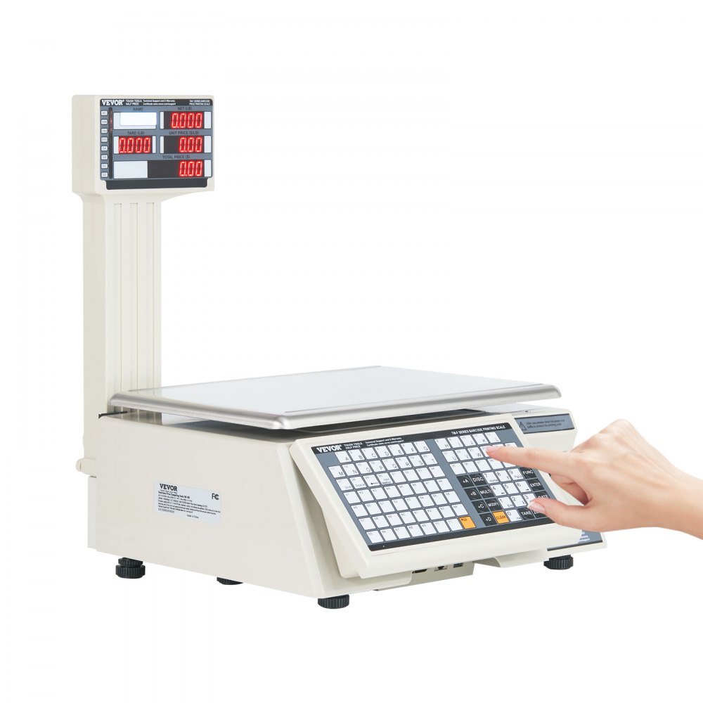 Báscula electrónica VEVOR para calcular precios, báscula digital para charcutería de 30 kg, con pantalla LCD y LED, para contar alimentos, frutas, carnes y productos agrícolas, ideal para tiendas minoristas, cocinas, restaurantes, mercados y agricultores.