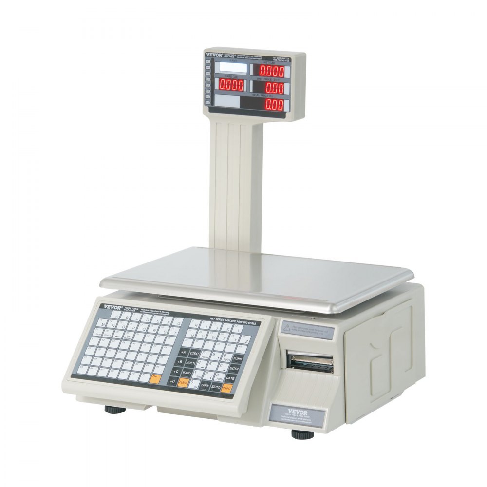 Báscula electrónica VEVOR para calcular precios, báscula digital para charcutería de 30 kg, con pantalla LCD y LED, para contar alimentos, frutas, carnes y productos agrícolas, ideal para tiendas minoristas, cocinas, restaurantes, mercados y agricultores.