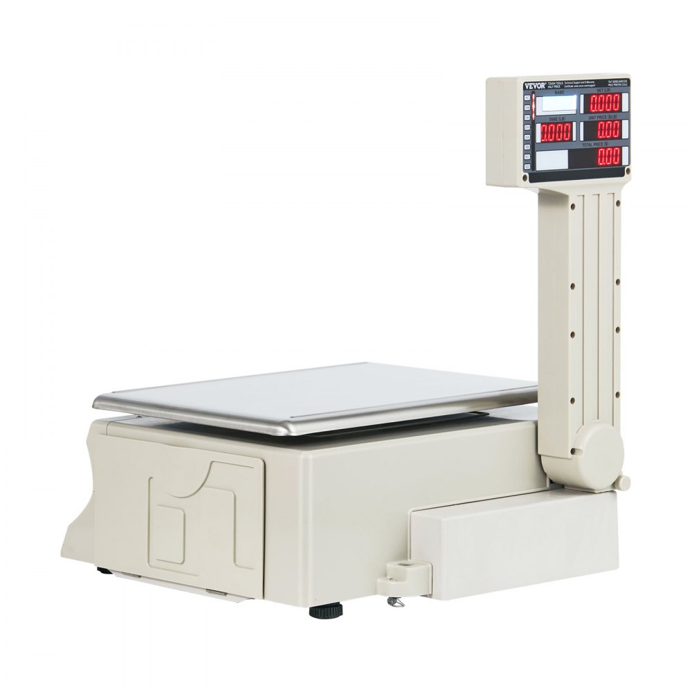 Báscula electrónica VEVOR para calcular precios, báscula digital para charcutería de 30 kg, con pantalla LCD y LED, para contar alimentos, frutas, carnes y productos agrícolas, ideal para tiendas minoristas, cocinas, restaurantes, mercados y agricultores.