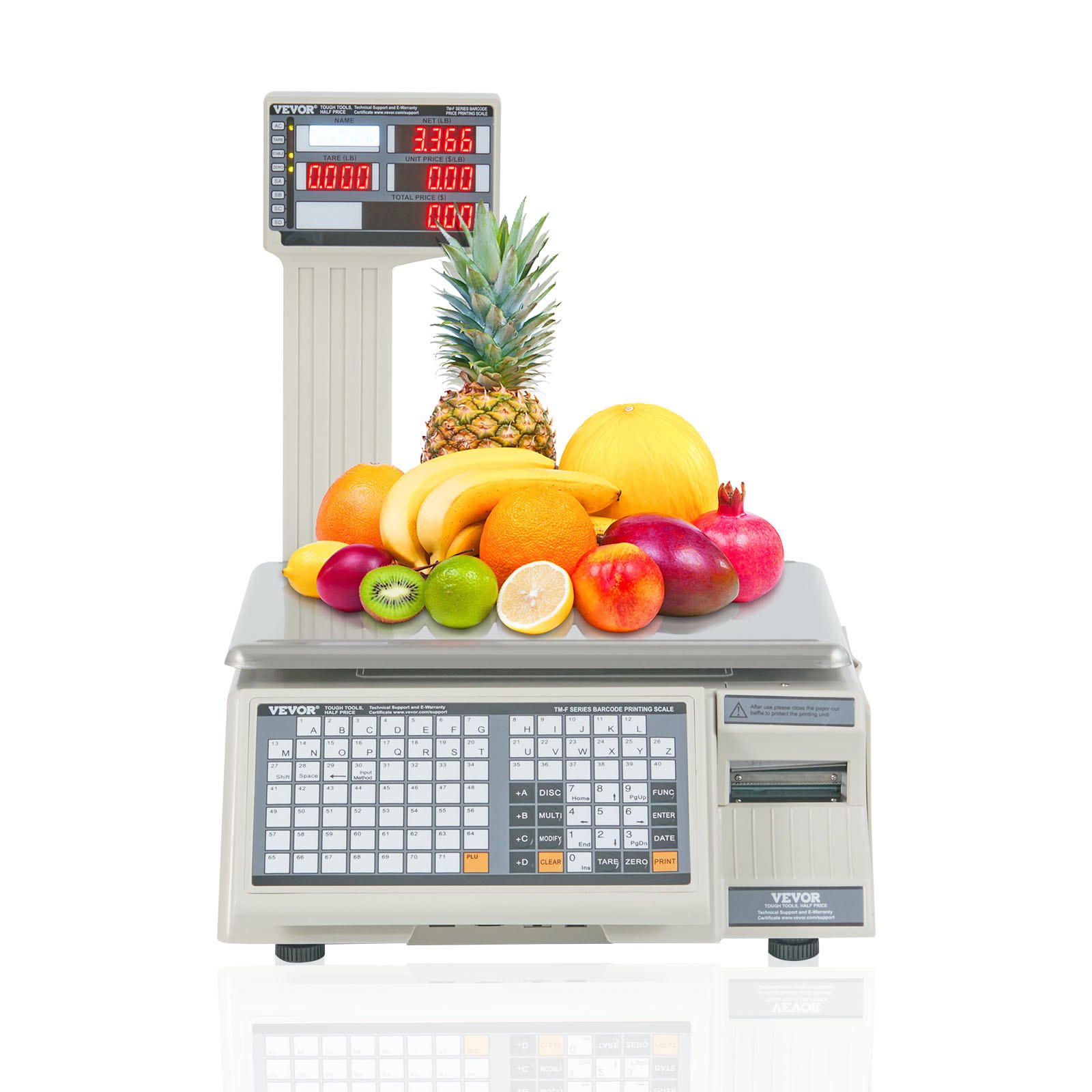 Báscula electrónica VEVOR para calcular precios, báscula digital para charcutería de 30 kg, con pantalla LCD y LED, para contar alimentos, frutas, carnes y productos agrícolas, ideal para tiendas minoristas, cocinas, restaurantes, mercados y agricultores.
