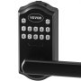 Cerradura de puerta de entrada sin llave VEVOR negra con teclado numérico y manija de palanca.