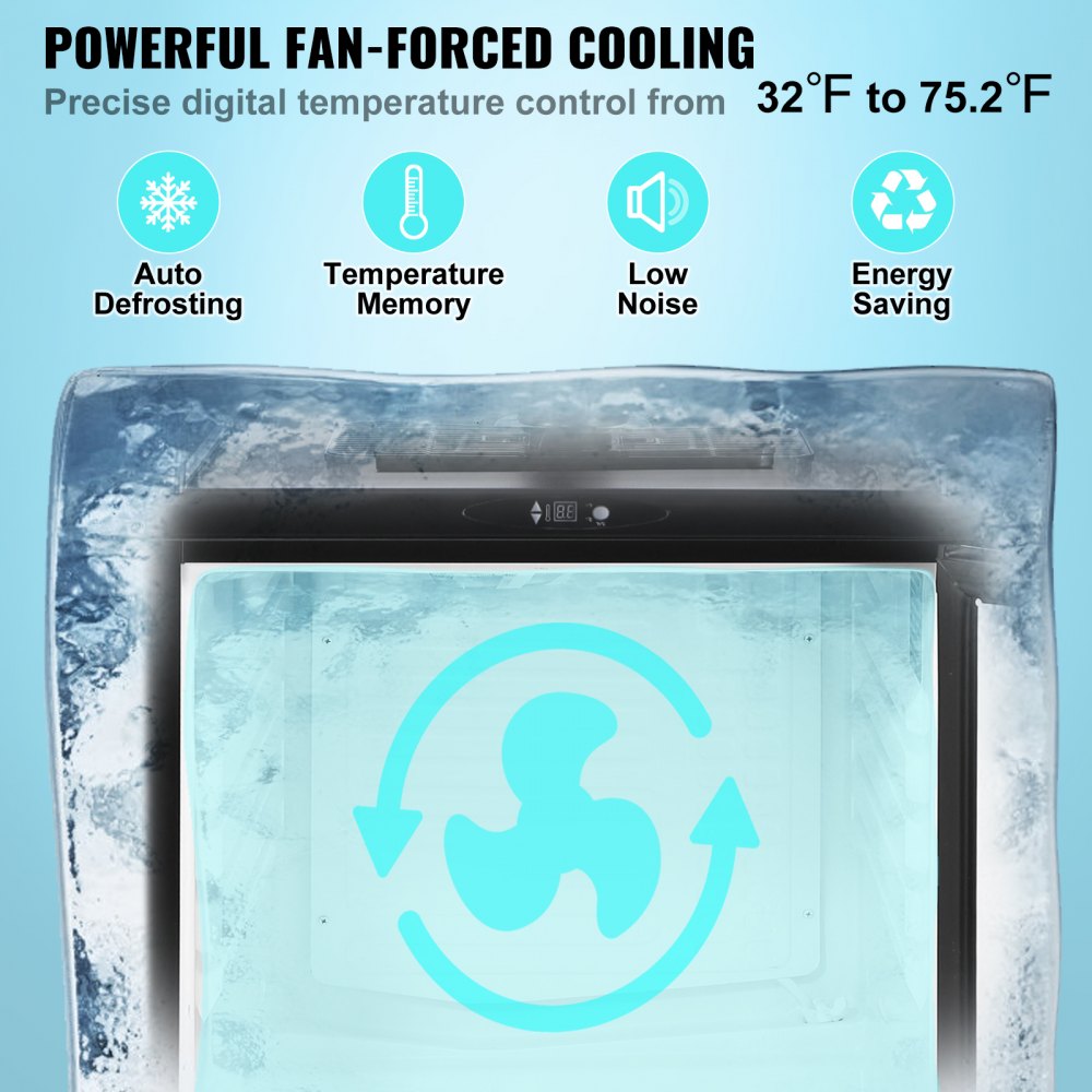 Dispensador de cerveza VEVOR, dispensador de cerveza de barril de un solo grifo, refrigerador de barril de tamaño completo con estantes, cilindro de CO2, bandeja y riel de goteo, control de temperatura de 0 °C a 24 °C, capacidad para barriles de 0,6, 0,7 y 0,5 litros, plateado