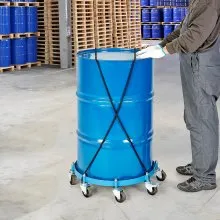 VEVOR Carro de tambor resistente de 55 galones, capacidad de carga de 2000 libras, carrito de tambor con carro de barril, carro de mano sin vuelco con marco de acero, 8 ruedas giratorias, para manejo