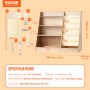 Estantería de madera infantil VEVOR de 4 niveles, estantería de seis niveles, estantería para libros y juguetes para bebés, ideal para habitación infantil, sala de juegos, guardería y guardería.