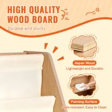 VEVOR Estantería de madera para niños de 4 niveles, organizador de juguetes para niños pequeños, estantería para libros para habitaciones de niños con estante para libros tipo eslinga de 6 capas, estantes de almacenamiento de libros para bebés para habitación de niños, sala de juegos, guardería, guardería