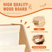 VEVOR Estantería de madera para niños de 4 niveles, organizador de juguetes para niños pequeños, estantería para libros para habitaciones de niños con estante para libros tipo eslinga de 6 capas, estantes de almacenamiento de libros para bebés para habitación de niños, sala de juegos, guardería, guardería