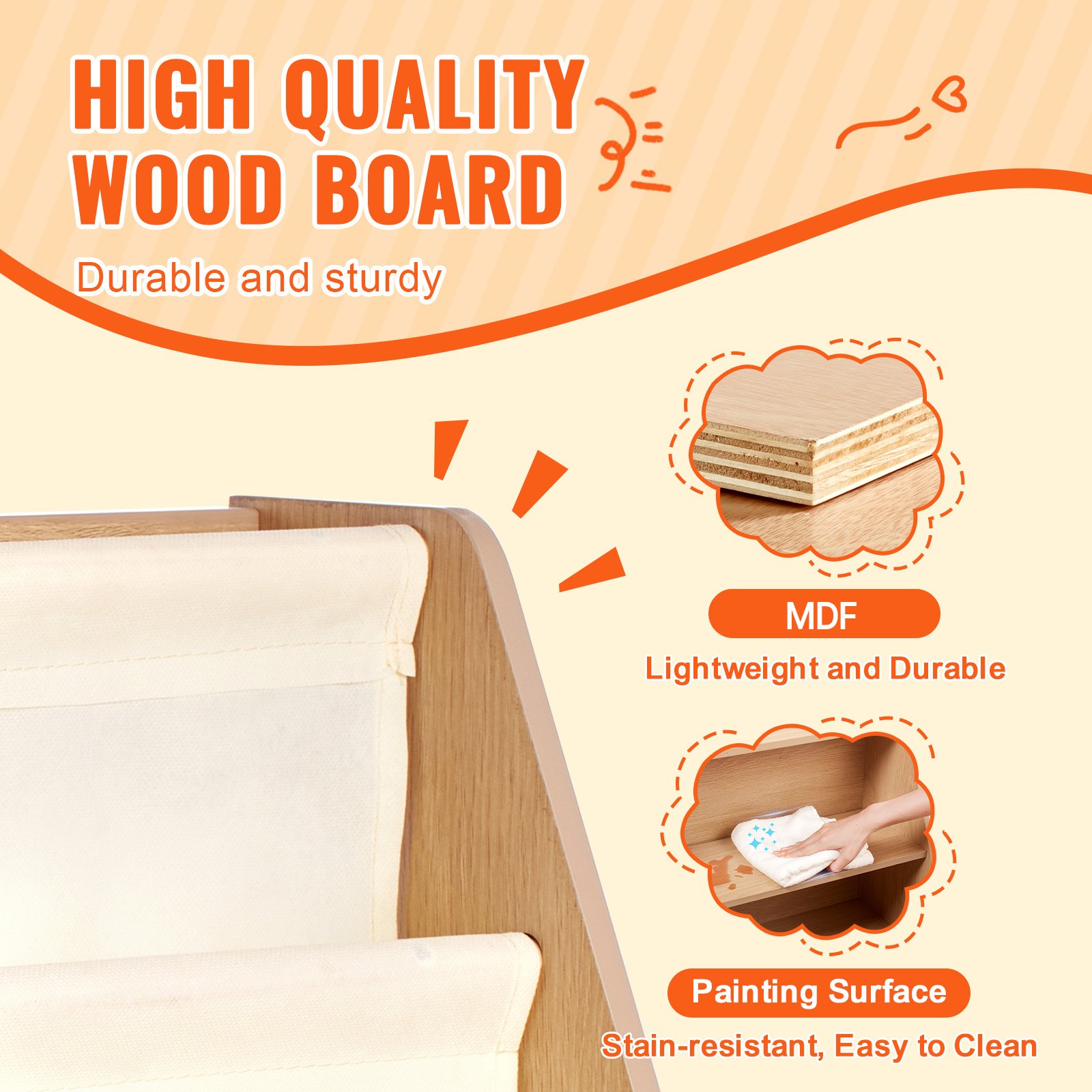 Estantería de madera infantil VEVOR de 4 niveles, estantería de seis niveles, estantería para libros y juguetes para bebés, ideal para habitación infantil, sala de juegos, guardería y guardería.