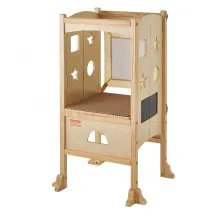 VEVOR Taburete de torre, taburete de cocina plegable para niños pequeños, taburetes de altura ajustable de 3 niveles con red de seguridad, taburete de aprendizaje de torre de madera maciza para niños para cocina, dormitorio, baño