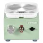 VEVOR Mini torno de cerámica, 0-320 RPM, velocidad ajustable, máquina formadora de cuencos desmontables, 2 platos giratorios de 2,56/3,94 pulgadas, máquina eléctrica de torno de cerámica, 18 accesorios, para manualidades, bricolaje en casa, color verde