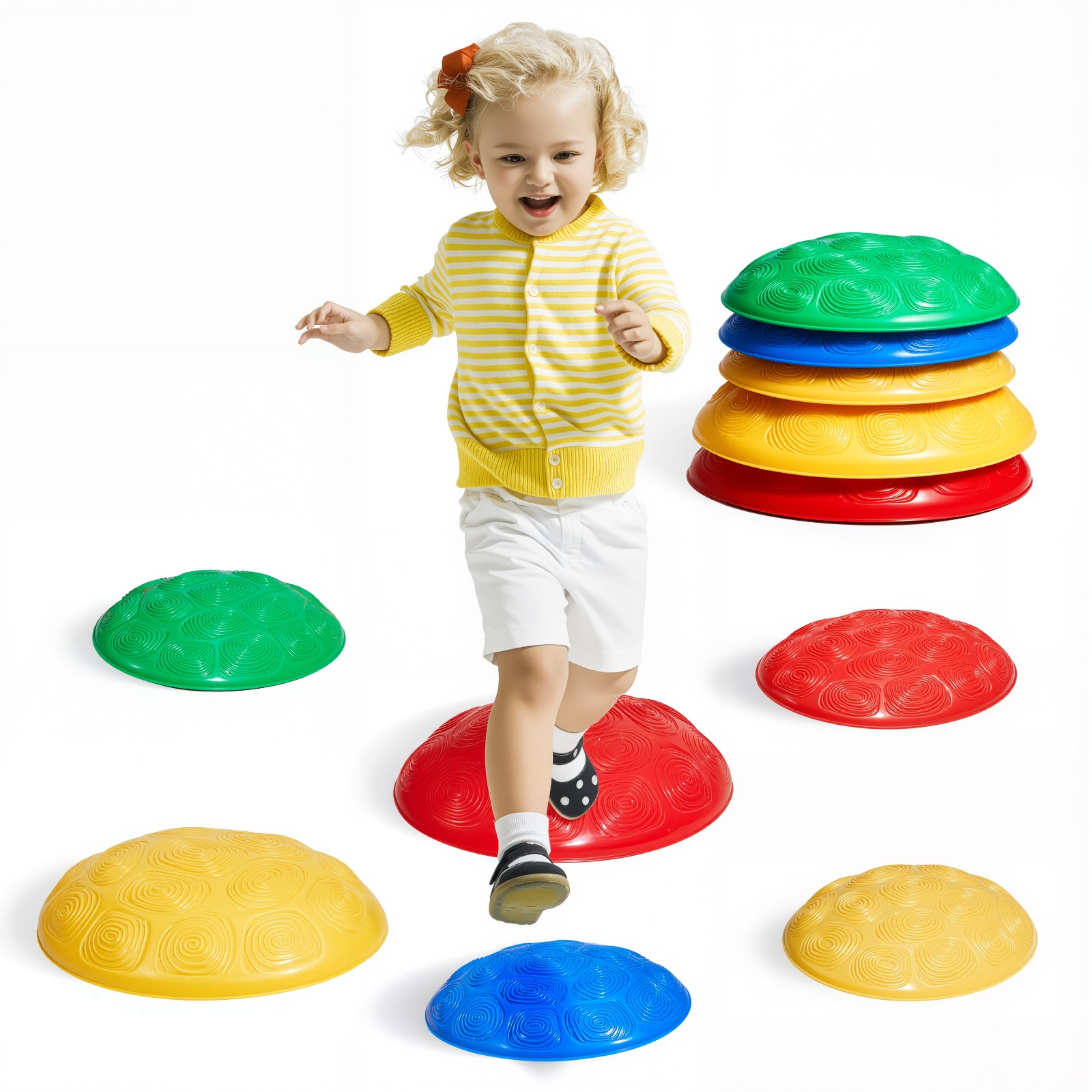 VEVOR Turtle Balance Stepping Stones, 6 piezas, hasta 220 lb, piedras para saltar de tortuga para niños, juego de coordinación de carrera de obstáculos para niños pequeños, juguetes para jugar en interiores o exteriores para niños de 3, 4, 5, 6, 7 y 8 años en adelante
