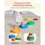 VEVOR - Piedras de equilibrio para niños (5 unidades, hasta 100 kg), antideslizantes, juego de coordinación sensorial para niños pequeños, ideal para interiores y exteriores, para niños de 3, 4, 5, 6, 7 y 8 años en adelante.