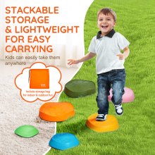 VEVOR Kids Balance Stepping Stones - Carrera de obstáculos sensoriales, 6 piezas, para exterior e interior