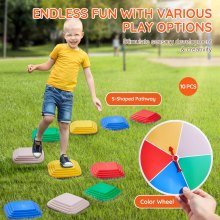 VEVOR Kids Balance Stepping Stones - Pista de obstáculos sensorial, 10 piezas, para exterior e interior