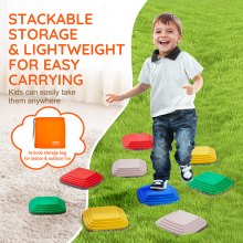 VEVOR Kids Balance Stepping Stones - Pista de obstáculos sensorial, 10 piezas, para exterior e interior